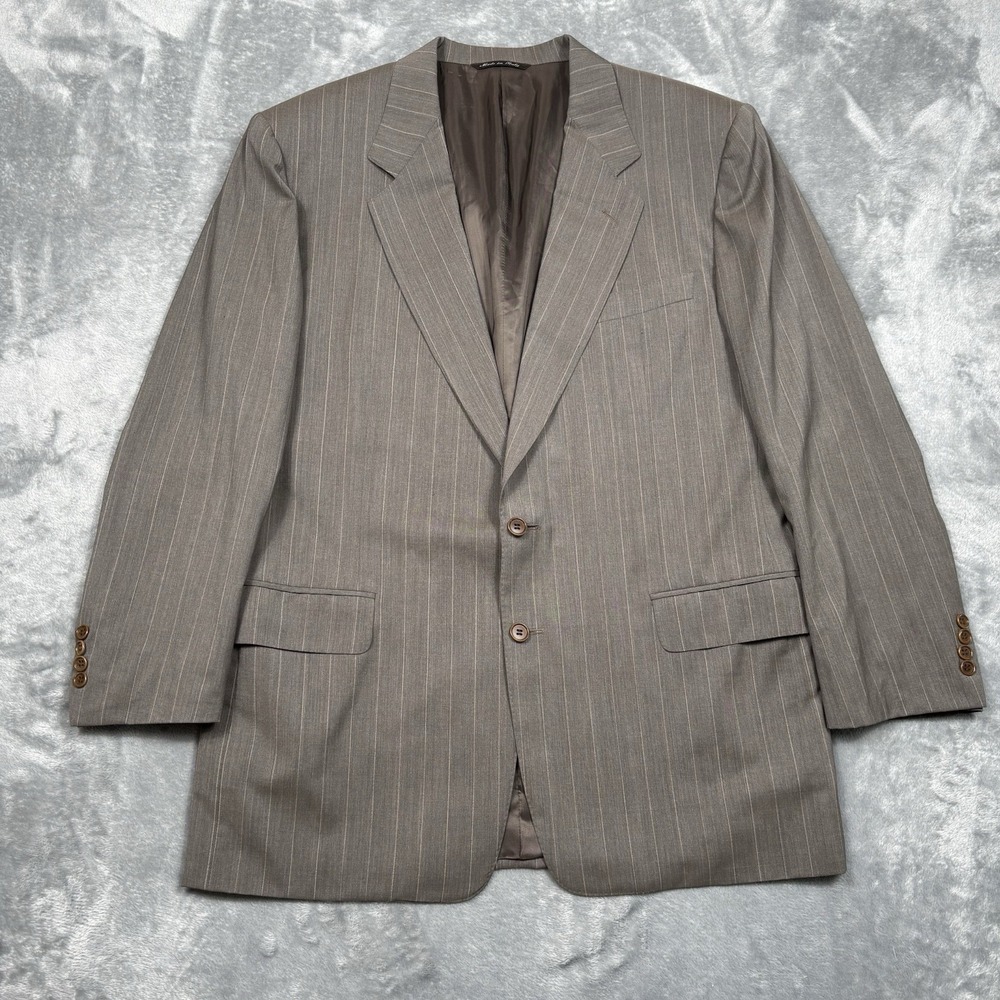 Canali Milano Men's 100% Wool Pinstripe Sport Coat Blazer 52R Made Italy